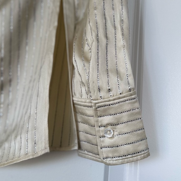 ALEXANDER WANG Crystal Hotfix Slim Crystal embellished Shirt $795 2 - Picture 4 of 10